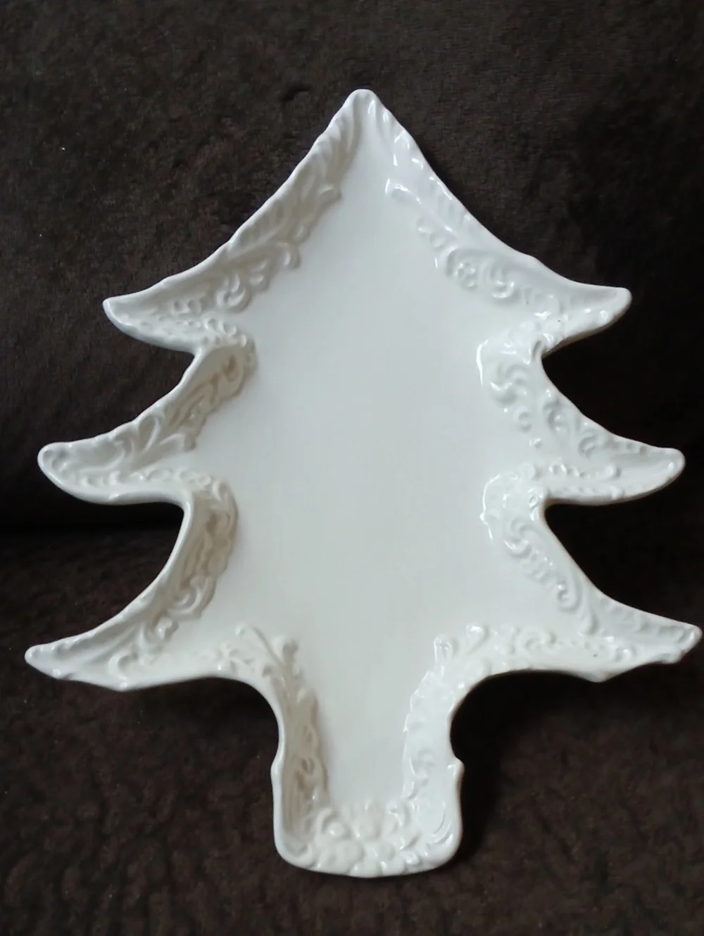 Christmas Tree Ceramic White Soap Dish